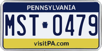 PA license plate MST0479
