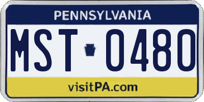 PA license plate MST0480