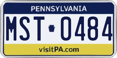 PA license plate MST0484