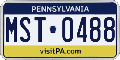 PA license plate MST0488