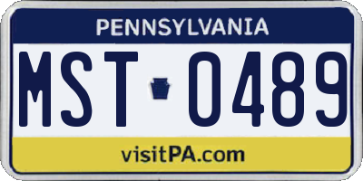 PA license plate MST0489