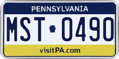 PA license plate MST0490