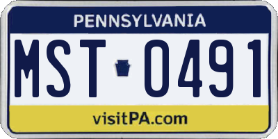 PA license plate MST0491