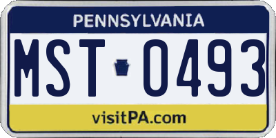 PA license plate MST0493
