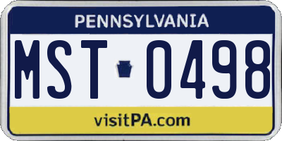 PA license plate MST0498