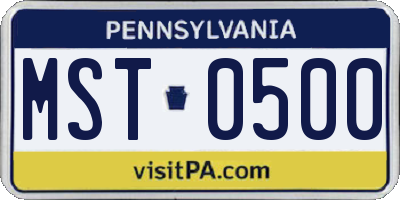 PA license plate MST0500