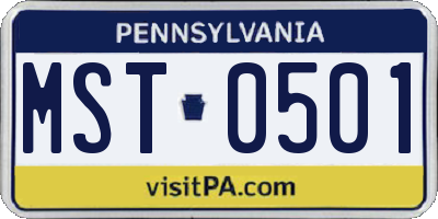 PA license plate MST0501