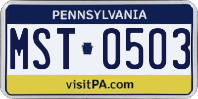 PA license plate MST0503