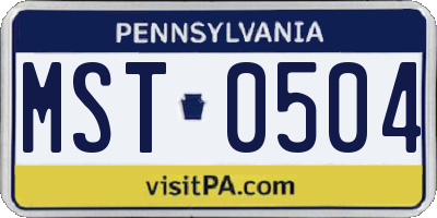 PA license plate MST0504