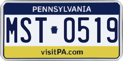 PA license plate MST0519