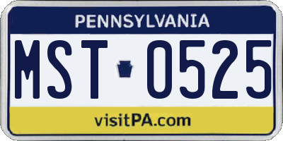 PA license plate MST0525