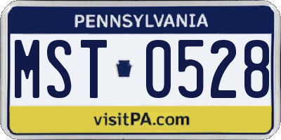 PA license plate MST0528