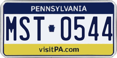 PA license plate MST0544