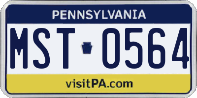 PA license plate MST0564