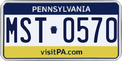 PA license plate MST0570