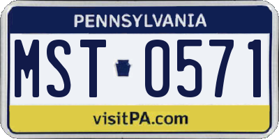 PA license plate MST0571