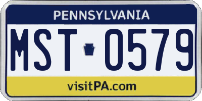PA license plate MST0579