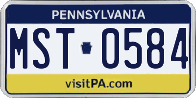 PA license plate MST0584