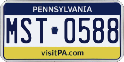 PA license plate MST0588