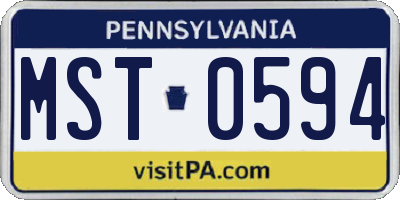 PA license plate MST0594