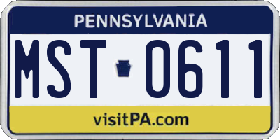 PA license plate MST0611