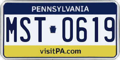 PA license plate MST0619