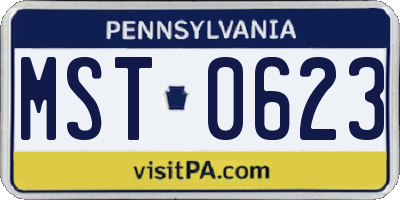 PA license plate MST0623