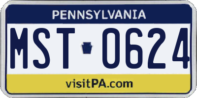 PA license plate MST0624