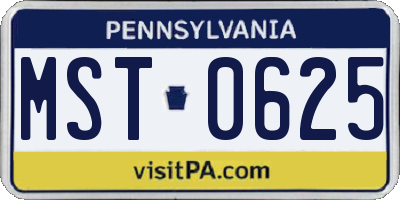 PA license plate MST0625