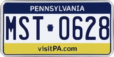 PA license plate MST0628