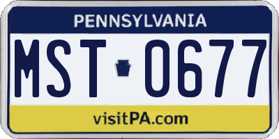 PA license plate MST0677