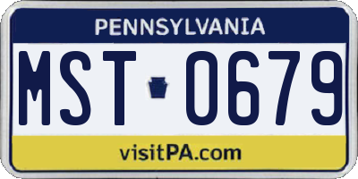 PA license plate MST0679