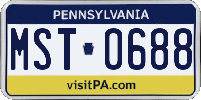 PA license plate MST0688