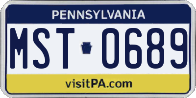 PA license plate MST0689