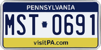 PA license plate MST0691