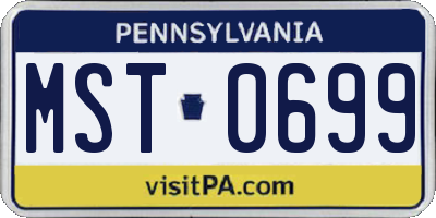 PA license plate MST0699