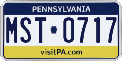 PA license plate MST0717