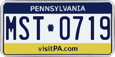 PA license plate MST0719