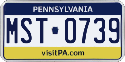 PA license plate MST0739