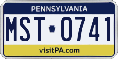 PA license plate MST0741