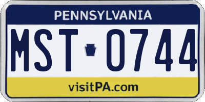 PA license plate MST0744