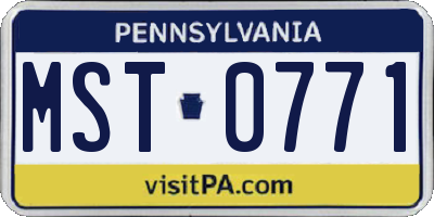 PA license plate MST0771