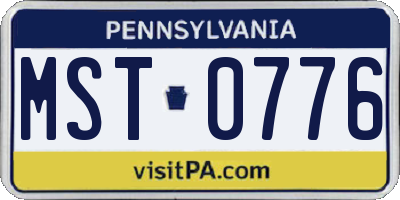 PA license plate MST0776