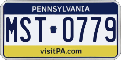 PA license plate MST0779