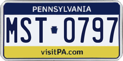 PA license plate MST0797
