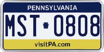 PA license plate MST0808