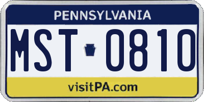 PA license plate MST0810