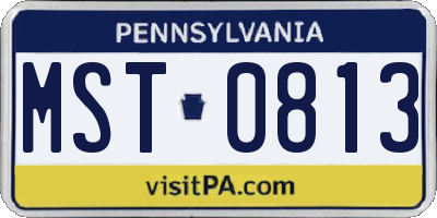 PA license plate MST0813