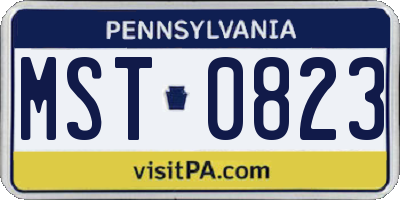 PA license plate MST0823