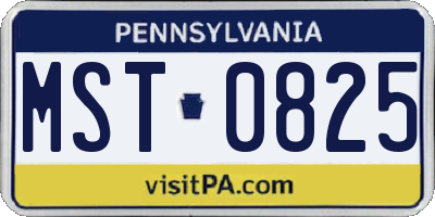 PA license plate MST0825